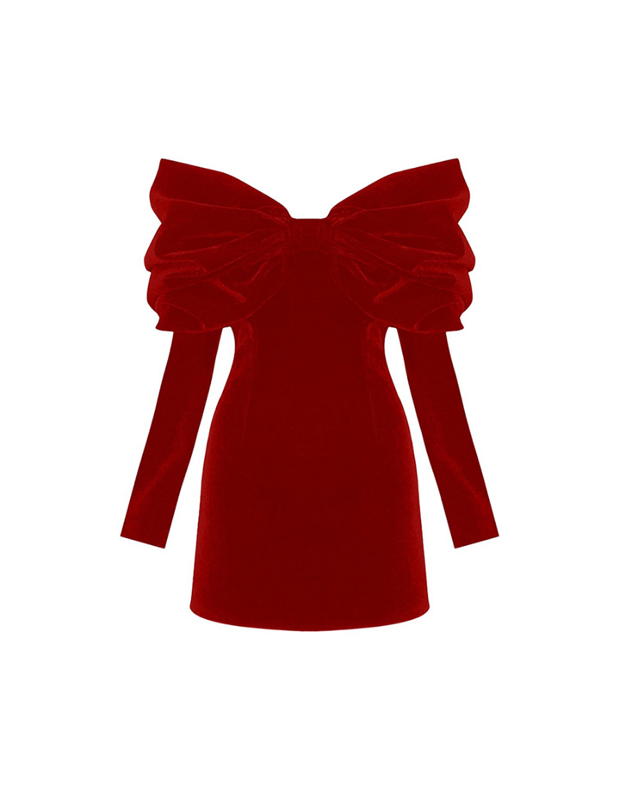 Picture of Lavinya Velvet Red Dress