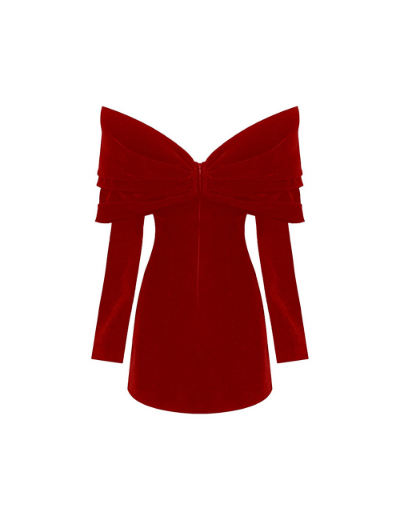 Picture of Lavinya Velvet Red Dress