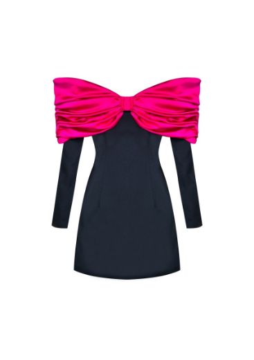 Picture of Lavinya Dress Black Magenta