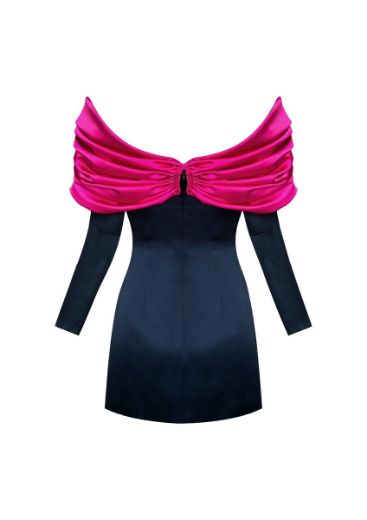 Picture of Lavinya Dress Black Magenta