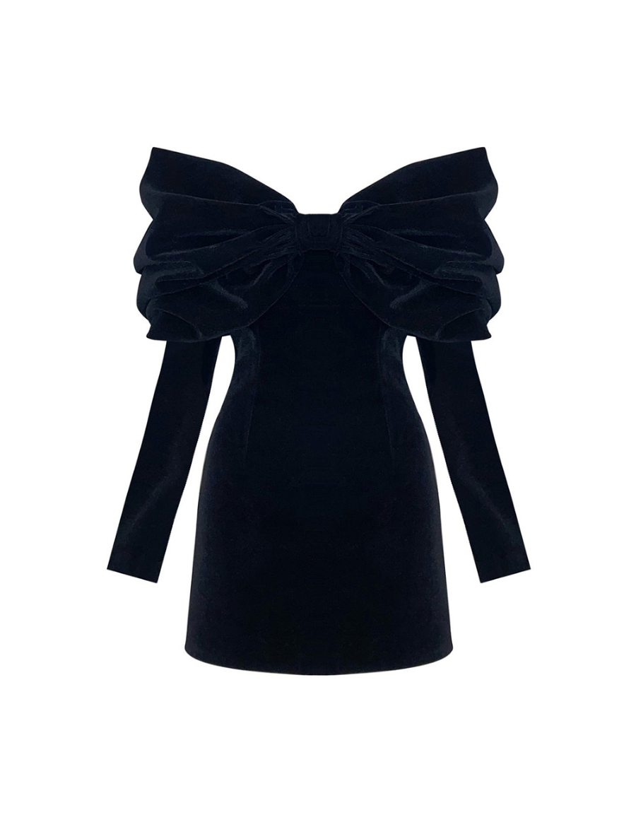 Picture of Lavinya Velvet Dress  Black