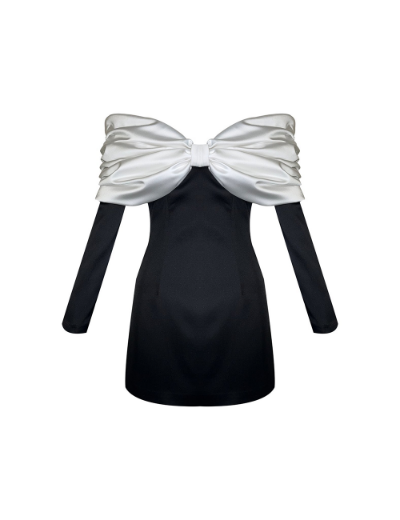 Picture of Lavinya Dress Black Magenta